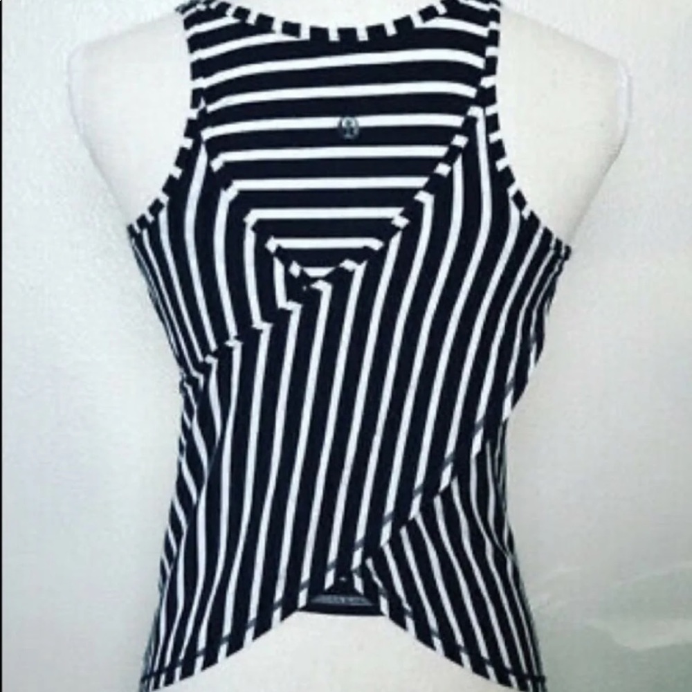 Rare Lululemon Black White Striped Vita Loca Tank